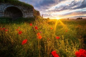 Lime kiln sunset